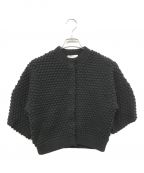 CLANEクラネ）の古着「3D DOT HALF SLEEVE KNIT CARDIGAN ハーフスリーブニットカーディガン」｜ブラック