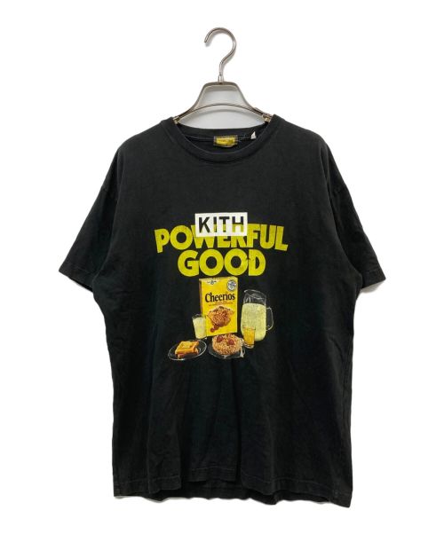 KITH（キス）KITH (キス) CHEERIOS (チェリオス) パワフルグッドヴィンテージTシャツ ブラック サイズ:	サイズタグ欠損有の古着・服飾アイテム