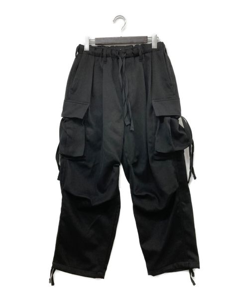 Name.（ネーム）Name. (ネーム) COOTIE PRODUCTIONS (クーティープロダクツ) 21AW POLYESTER KERSEY ERROR FIT CARGO EASY PANTS イージーワイドカーゴパンツ ブラック サイズ:Sの古着・服飾アイテム