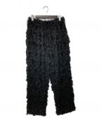 juhaユハ）の古着「LONG CUT JACQUARD PANTS」｜ブラック