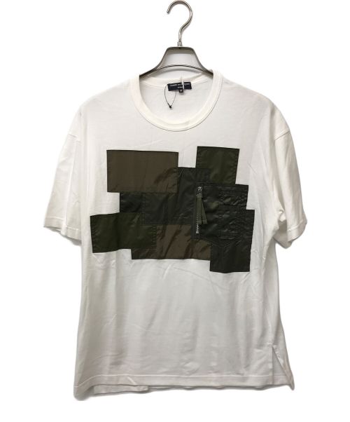 COMME des GARCONS HOMME（コムデギャルソン オム）COMME des GARCONS HOMME (コムデギャルソン オム) 多素材MIX パッチワークＴシャツ ホワイト サイズ:M 未使用品の古着・服飾アイテム