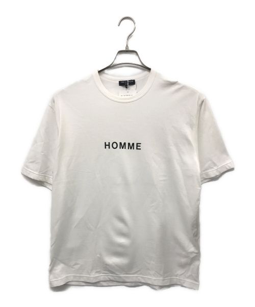 COMME des GARCONS HOMME（コムデギャルソン オム）COMME des GARCONS HOMME (コムデギャルソン オム) 綿度詰天竺ロゴプリントTシャツ ホワイト サイズ:L 未使用品の古着・服飾アイテム