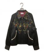 A PUZZLING HOMEアパズリングホーム）の古着「RAINBOW EMBROIDERY WESTERN JACKET」｜ブラック