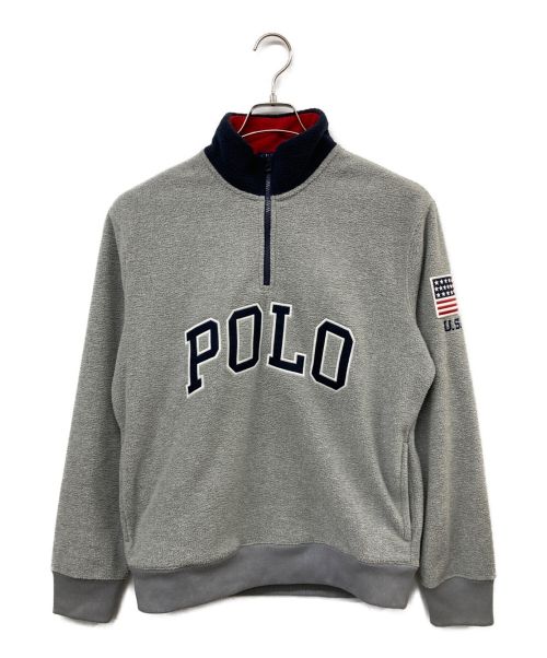 POLO RALPH LAUREN（ポロ・ラルフローレン）POLO RALPH LAUREN (ポロ・ラルフローレン) ハーフジップフリースジャケット グレー サイズ:Ｍの古着・服飾アイテム