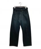 Name.ネーム）の古着「モーターサイクルパンツサンプリング COTTON KERSEY BELTED 35PANTS」｜ブラック