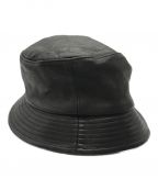 kijima takayukiキジマタカユキ）の古着「DEER LEATHER BUCKET HAT」｜ブラック