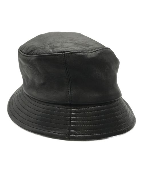 kijima takayuki（キジマタカユキ）kijima takayuki (キジマタカユキ) DEER LEATHER BUCKET HAT ブラック サイズ:1の古着・服飾アイテム