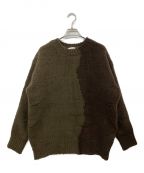 Name.ネーム）の古着「ASYMMETRIC KNIT SWEATER」｜ブラウン×ベージュ