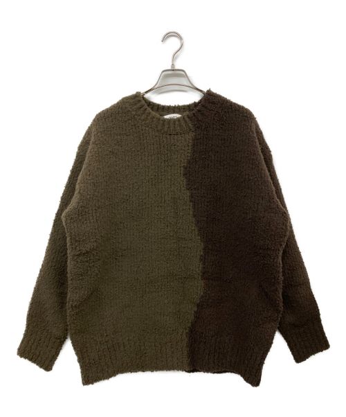 Name.（ネーム）Name. (ネーム) ASYMMETRIC KNIT SWEATER ブラウン×ベージュ サイズ:2の古着・服飾アイテム