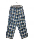 Name.ネーム）の古着「SHAGGY CHECK CARGO PANTS」｜ブルー