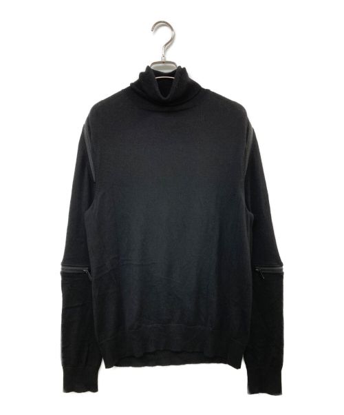 TAKAHIROMIYASHITA TheSoloIst.（タカヒロミヤシタ ザソロイスト）TAKAHIROMIYASHITA TheSoloIst. (タカヒロミヤシタ ザソロイスト) back zip turtleneck sweater ブラック サイズ:48の古着・服飾アイテム