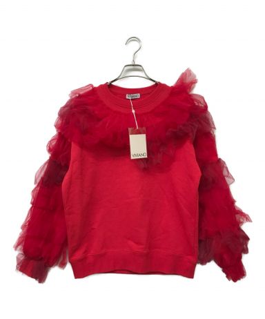 [中古]VIVIANO(ヴィヴィアーノ)のレディース トップス RUFFLE TRIMMED TULLE SWEAT SHIRT チュールスウェット