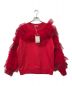 VIVIANO（ヴィヴィアーノ）の古着「RUFFLE TRIMMED TULLE SWEAT SHIRT チュールスウェット」｜レッド