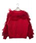 VIVIANO (ヴィヴィアーノ) RUFFLE TRIMMED TULLE SWEAT SHIRT チュールスウェット レッド サイズ:Ｓ 未使用品：15800円