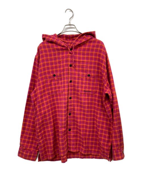 SUPREME（シュプリーム）Supreme (シュプリーム) Mini Plaid Hooded Shirt レッド サイズ:XLの古着・服飾アイテム