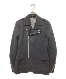 COMME des GARCONS HOMME PLUS（コムデギャルソンオムプリュス）の古着「AD2011 ジップデザインジャケット ライダースタイプジャケット」｜ブラック