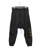 s'yteサイト）の古着「YOHJI YAMAMOTO SIDE TAPE LINE SAROUEL RIB PANTS」｜ブラック×オレンジ