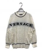 VERSACE JEANS COUTUREヴェルサーチ ジーンズクチュール）の古着「ロゴニット」｜ベージュ