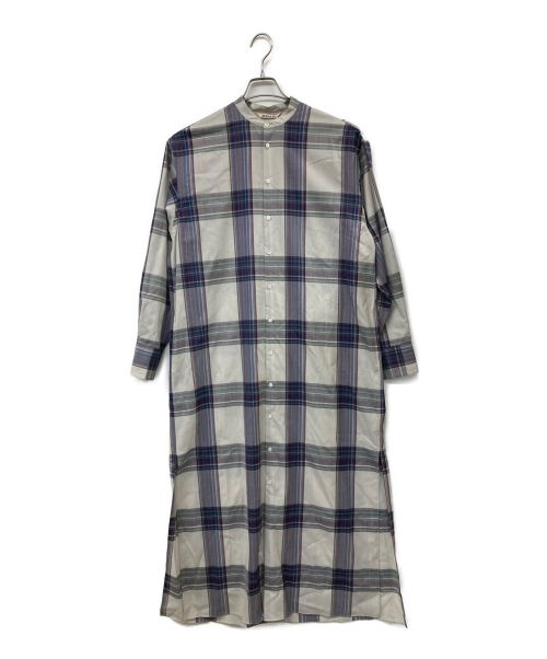 AURALEE（オーラリー）AURALEE (オーラリー) SUPER LIGHT WOOL CHECK MAXI ONE-PIECE スーパーライトウールチェックマキシワンピース グレー×ネイビー サイズ:表記無の古着・服飾アイテム