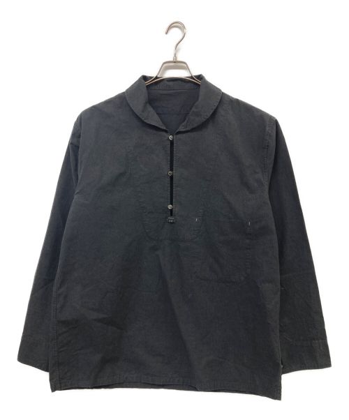 Porter Classic（ポータークラシック）Porter Classic (ポータークラシック) スタンドカラー ロングスモックシャツ ブラック サイズ:ＸＬの古着・服飾アイテム