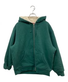 SUPREME（シュプリーム）の古着「22FW Faux Fur Lined Zip Up Hooded Sweatshirt」｜グリーン