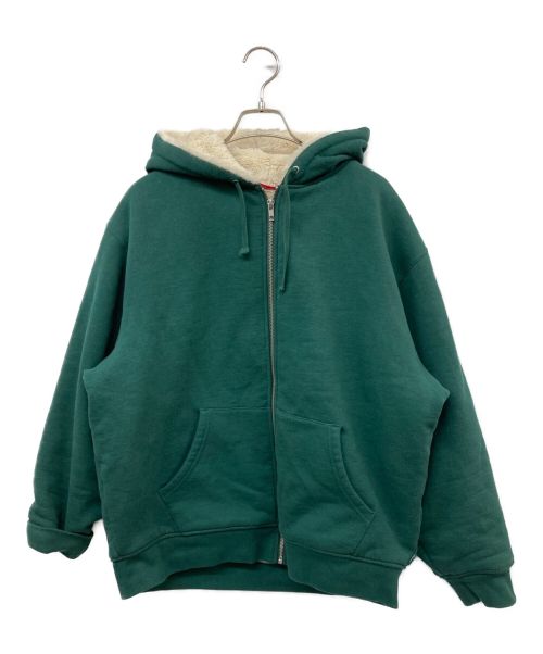 SUPREME（シュプリーム）SUPREME (シュプリーム) 22FW Faux Fur Lined Zip Up Hooded Sweatshirt グリーン サイズ:Mの古着・服飾アイテム