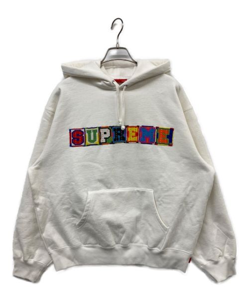 SUPREME（シュプリーム）SUPREME (シュプリーム) 23SS Beaded Hooded Sweat Shirt ホワイト サイズ:Mの古着・服飾アイテム