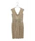 TADASHI SHOJI (タダシ ショージ) PAILLETTE EMBROIDERED LACE V-NECK DRESS ベージュ サイズ:4：9800円