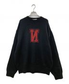 Name.ネーム）の古着「23AW REVERSE LETTERMAN SWEATER」｜ブラック