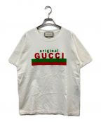 GUCCIグッチ）の古着「オーバーサイズロゴTシャツ」｜アイボリー