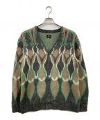 Needles×HIDDENニードルズ×ヒドゥン）の古着「Mohair Cardigan Psychedelic」｜グレー×ベージュ