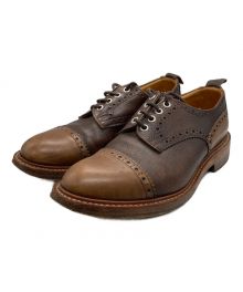 Tricker's×Waste(twice)（トリッカーズ×ウエストトワイス）の古着「ツートーントゥキャップダービーブローグシューズ」｜ブラウン