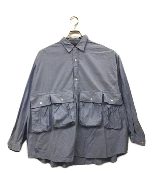 FreshService（フレッシュサービス）FreshService (フレッシュサービス) OXFORD FLAP POCKET L/S SHIRT ブルー サイズ:Ｆｒｅｅの古着・服飾アイテム