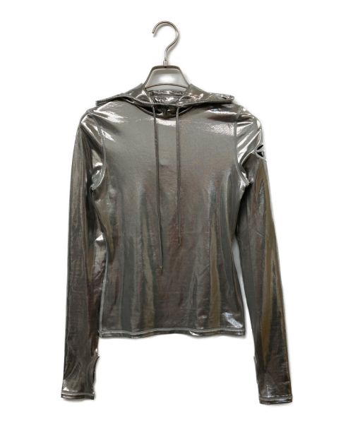 DIESEL（ディーゼル）DIESEL (ディーゼル) T-Metal-L1 Hooded Top in Silver Metallic グレー サイズ:Sの古着・服飾アイテム