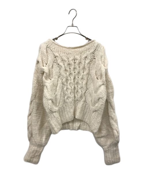 THE TOE（ザ トー）THE TOE (ザ トー) NIMES HANDMADE CABLE KNIT ホワイト サイズ:FREEの古着・服飾アイテム