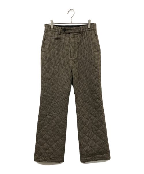 MATSUFUJI（マツフジ）MATSUFUJI (マツフジ) Wool Quilted Semi-flare Trousers ブラウン サイズ:2の古着・服飾アイテム