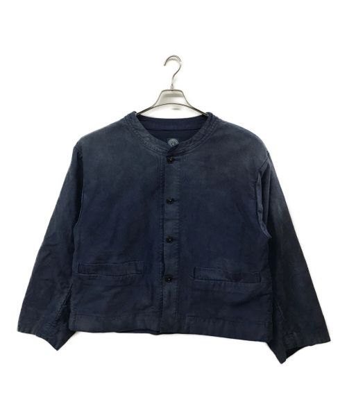 Porter Classic（ポータークラシック）Porter Classic (ポータークラシック) モールスキンノーカラージャケット インディゴ サイズ:ＸＬの古着・服飾アイテム