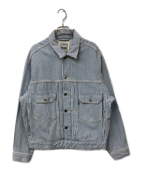 LEVI'S MADE&CRAFTED（リーバイスメイドクラフテッド）LEVI'S MADE&CRAFTED (リーバイスメイドクラフテッド) ヒッコリーストライプ2ndタイプトラッカージャケット ホワイト×ブルー サイズ:Sの古着・服飾アイテム