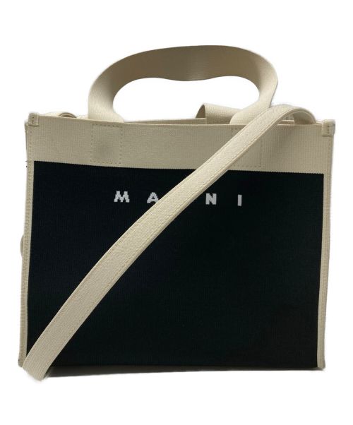 MARNI（マルニ）MARNI (マルニ) ジャガードスモールショッピングバッグ ブラックの古着・服飾アイテム