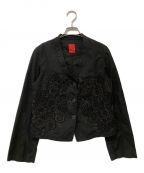 ISSEY MIYAKE HaaTイッセイミヤケハート）の古着「3B刺繍デザインジャケット」｜ブラック