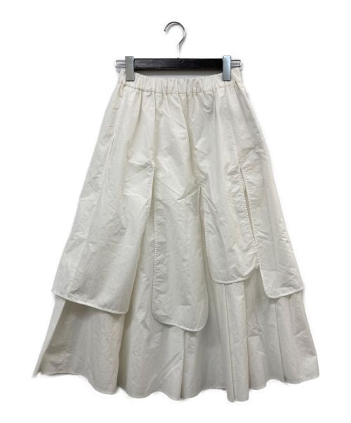 nagonstans（ナゴンスタンス）nagonstans (ナゴンスタンス) 23AW tiered skirt ホワイト サイズ:SMALLの古着・服飾アイテム