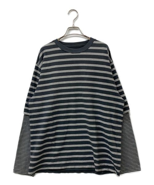 JOHN MASON SMITH（ジョンメイソンスミス）JOHN MASON SMITH (ジョンメイソンスミス) 23SS ORIGINAL BORDER LAYARD L/S T-SHIRT グレー サイズ:Lの古着・服飾アイテム