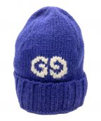 GUCCIグッチ）の古着「GG LOGO KNIT BAENIE」｜ネイビー