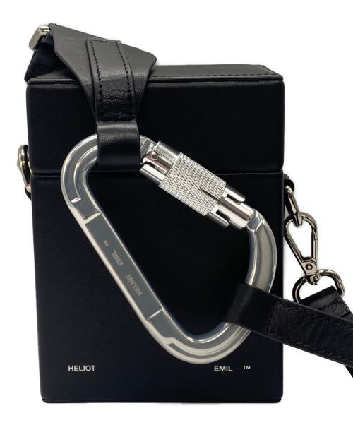 HELIOT EMIL（ヘリオットエミル）HELIOT EMIL (ヘリオットエミル) LEATHER STRAP BOX BAG メタルストラップボックスショルダーバッグ ブラックの古着・服飾アイテム