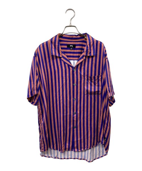 stussy（ステューシー）stussy (ステューシー) 22SS Striped Silk Shirt ネイビー サイズ:Mの古着・服飾アイテム