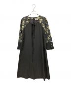 MARTEマルテ）の古着「Cross Neck JQ Sleeve Dress」｜グレー