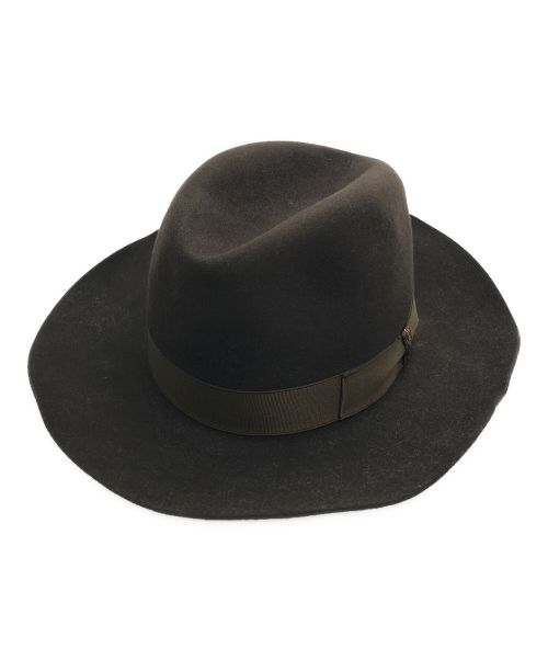 BORSALINO（ボルサリーノ）BORSALINO (ボルサリーノ) 中折れハット ブラウン サイズ:59の古着・服飾アイテム