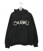 SUPREMEシュプリーム）の古着「22SS　Raised Handstyle Hooded Sweatshirt」｜ブラック