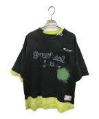 Maison MIHARA YASUHIROメゾン ミハラ ヤスヒロ）の古着「shirt side combineted Tee」｜ブラック×グリーン