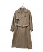 AURALEEオーラリー）の古着「FINX WEATHER CLOTH CHECK BIG TRENCH COAT」｜ベージュ